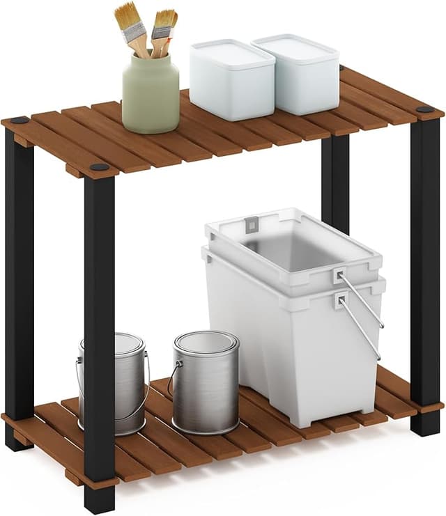 Detalle de Furinno Pangkor estante plantas 60 cm 2 niveles