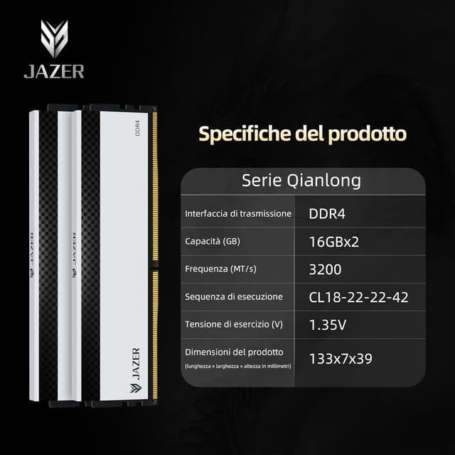 Thumbnail 4 de JAZER DDR4 RAM 32GB 3200MHz CL18
