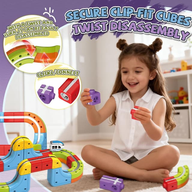 Detalle de YESHIN Eisenbahn Elektrisch Cube Track Set