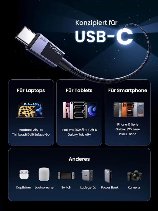 Thumbnail 6 de UGREEN 240W USB C Kabel PD 3.1