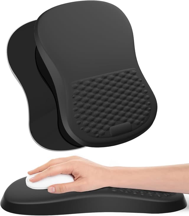 Detalle de Giecy Mouse Pad with Wrist Support (Large, Memory Foam) – ergonomic gaming mouse mat in black