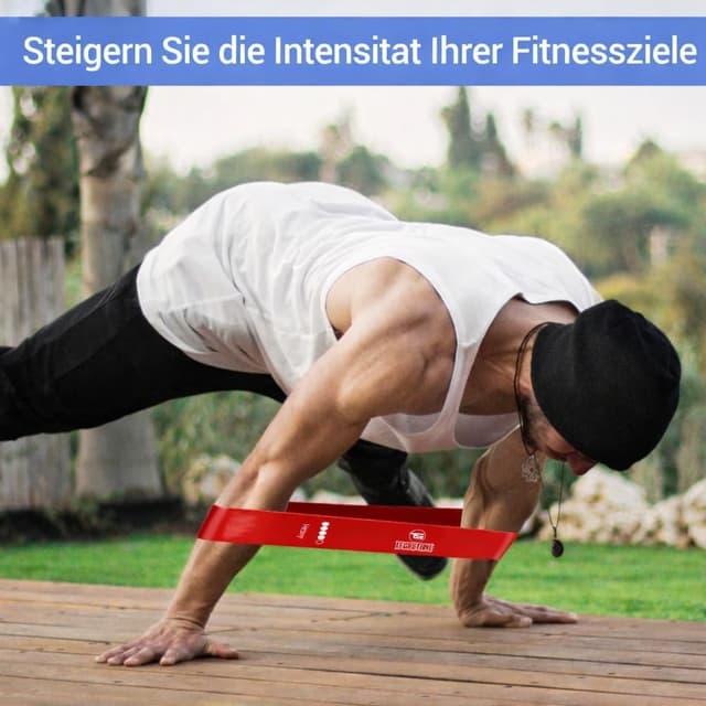 Detalle 2 de TechStone Resistance Bands Set (5er-Set) – Widerstandsbänder aus Latex für Krafttraining, Yoga & Pilates