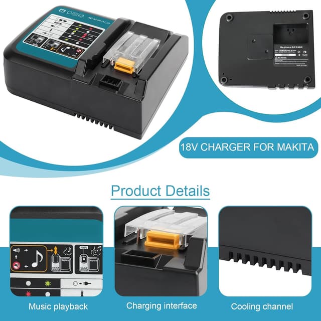 Detalle 1 de QUPERR DC-18RC replacement charger 3A