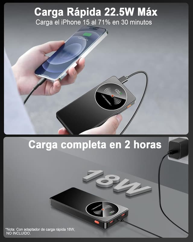 Thumbnail 1 de Nllosa Power Bank 10000mAh carga rápida 22.5W