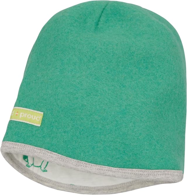 Detalle de loud + proud Unisex Kinder-Wollfleece-Mütze (GOTS-zertifiziert, 100% Wolle)