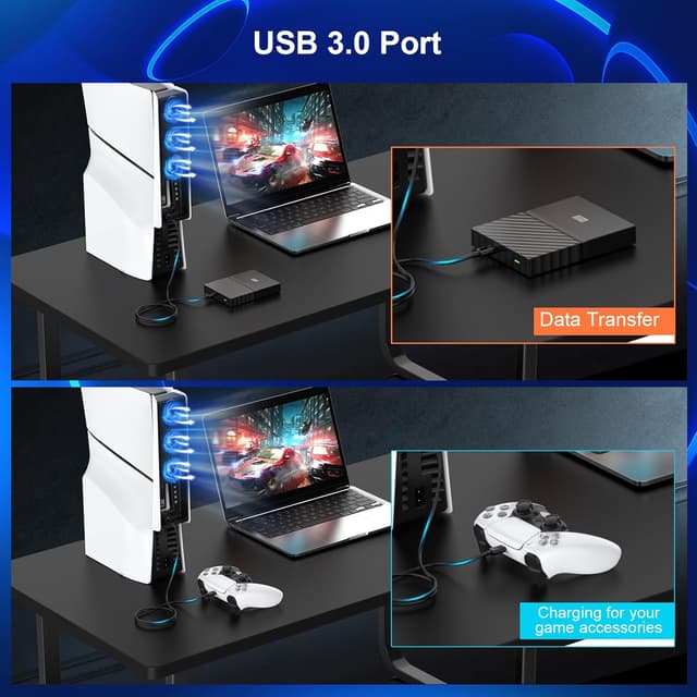 Thumbnail 5 de HUIJUTCHEN Lüfter PS5 Slim Kühlung 2 Stufen