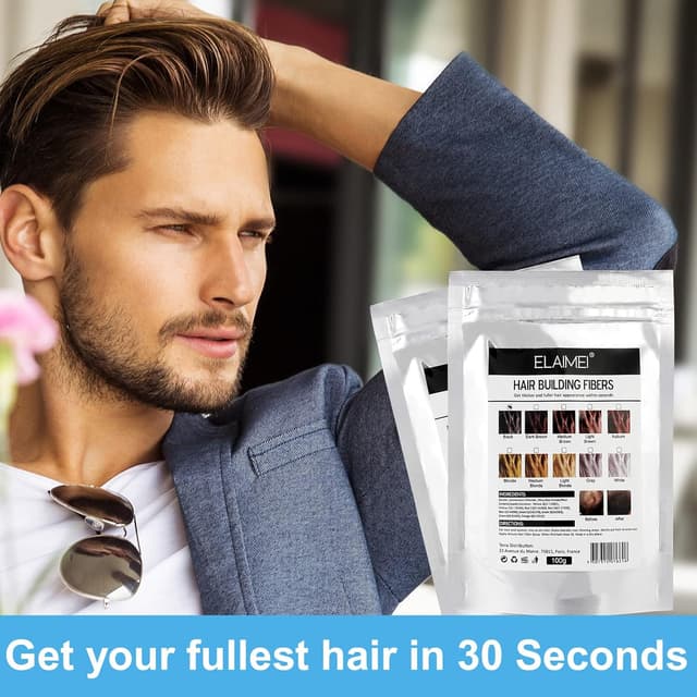 Detalle de Fibre di costruzione dei capelli alla cheratina, polvere professionale 100G – Marrone scuro