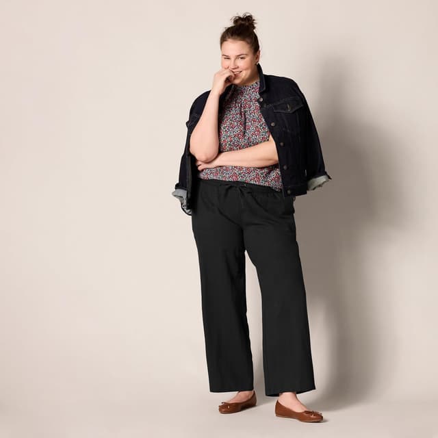 Thumbnail 6 de Pull On Linen Blend Wide Leg Pants