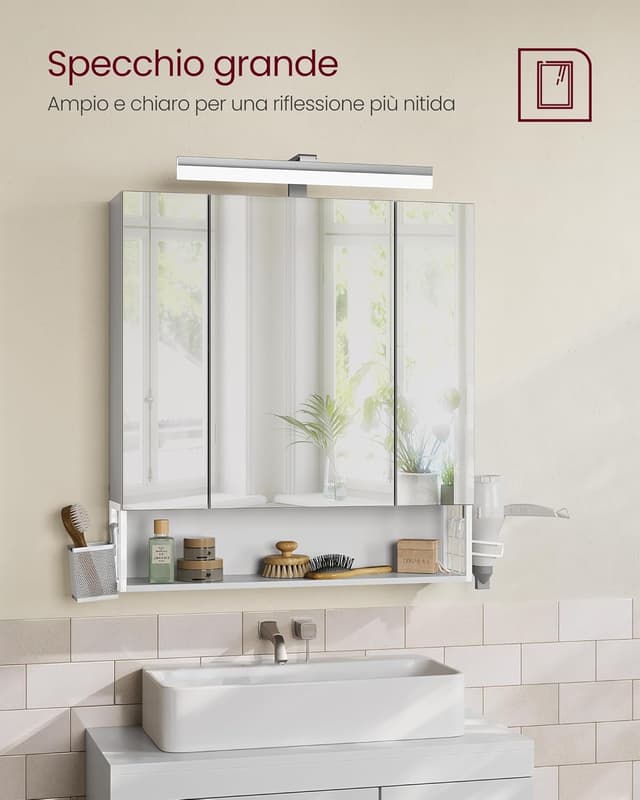 Detalle de VASAGLE Mobile bagno con LED 16,5 cm