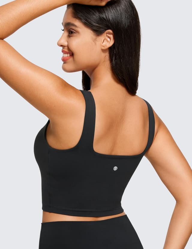 Detalle 2 de CRZ YOGA Damen Butterluxe Sport-BH gepolstert ohne Bügel (Crop Top) für Yoga & Workout