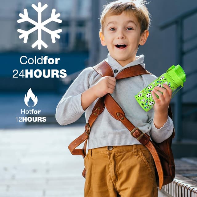 Detalle de GOPPUS Kinder-Thermosflasche 420 ml mit Strohhalm – vakuumisoliert, auslaufsicher