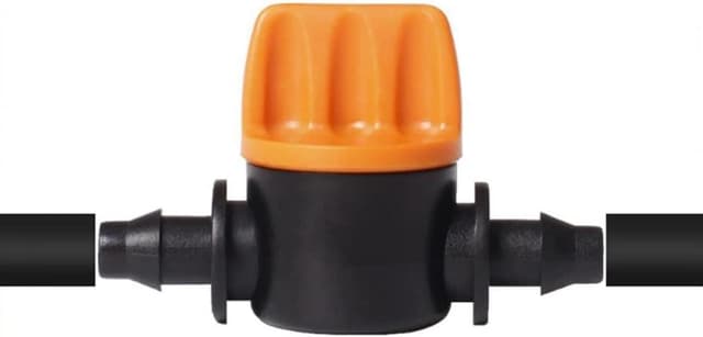 Detalle 2 de Hydrogarden Valvola di arresto per irrigazione a goccia con raccordo rapido per tubi 1/4" (4/7 mm), 20 pezzi