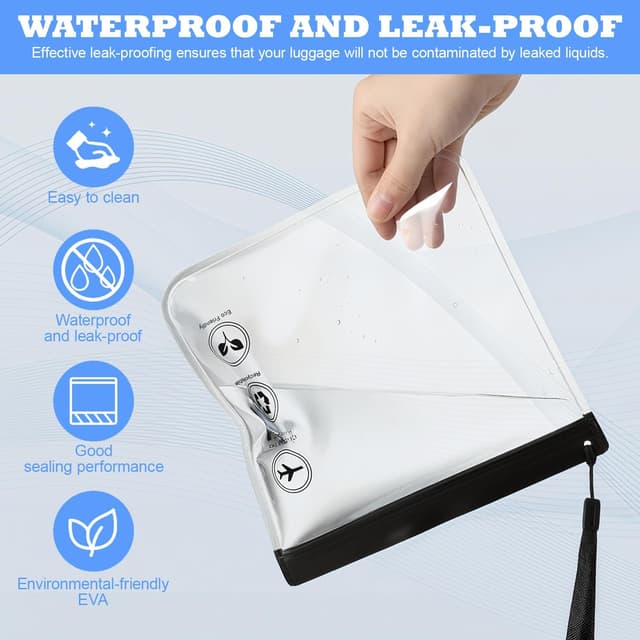 Detalle de WQDD STANPET Sac de liquides transparent avion – lot de 6 pochettes étanches & transparentes zippées 20x20 cm
