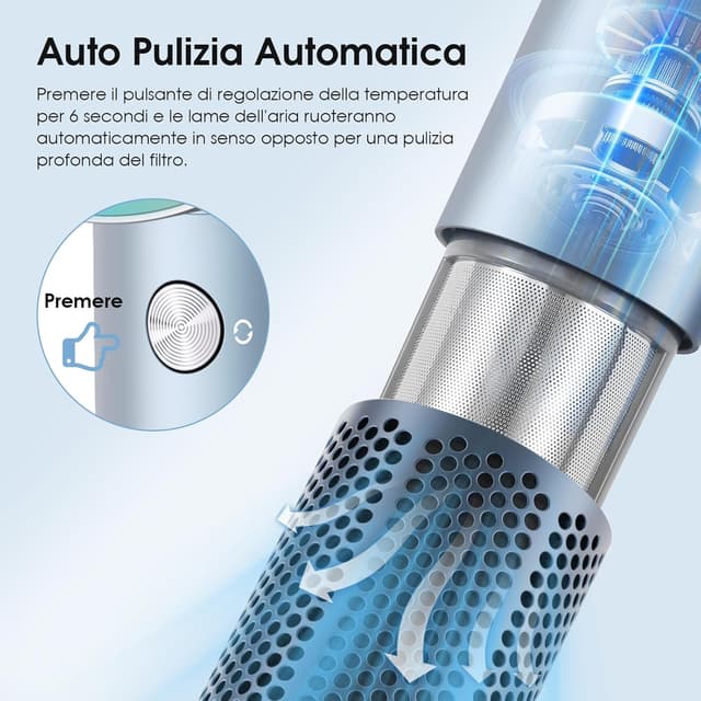 Detalle 2 de YASHE Asciugacapelli ionico con motore brushless 110.000 g/min, 1600W e accessori styling (1 diffusore + 2 concentratori)