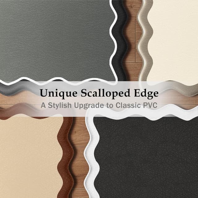 Thumbnail 2 de Arenarug Scalloped Black White Kitchen Mats 2-Piece Set