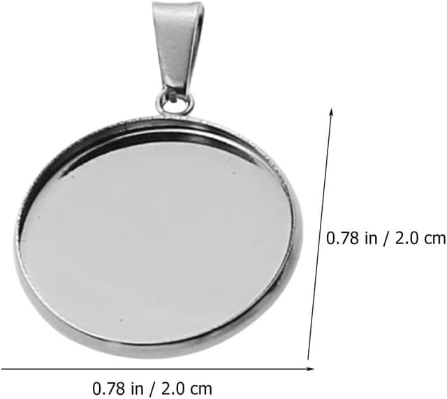 Detalle de COHEALI 40 Stück Edelstahl-Rund-Blenden-Anhänger als Rohlinge für DIY-Schmuck (ca. 20 mm)