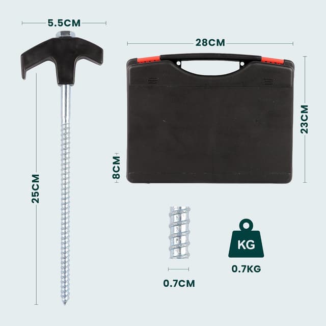 Thumbnail 2 de Green Haven Screw Tent Pegs 20 Pack