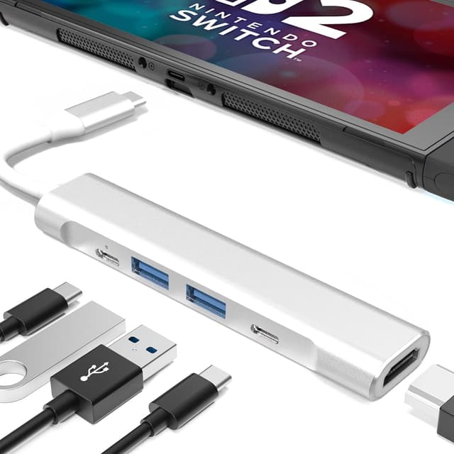 Detalle 2 de RREAKA Switch2 TV Dock Station – tragbare Dock-Ersatzlösung für Nintendo Switch/Switch OLED/Switch2 mit HDMI (4K 60 Hz) und USB-C