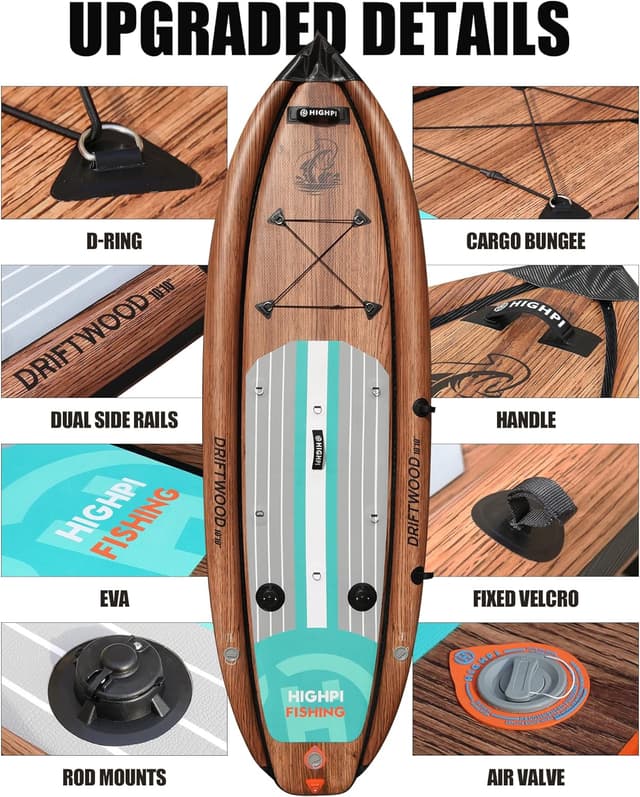 Detalle de Kohala SUP Hinchable Highpi para pesca (335 x 95 x 15 cm) con accesorios
