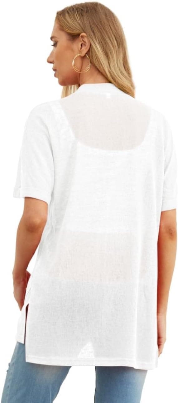 Detalle 2 de PrinStory Women’s Lightweight Cardigan Long Sleeve – Open Front V-Neck with Pockets