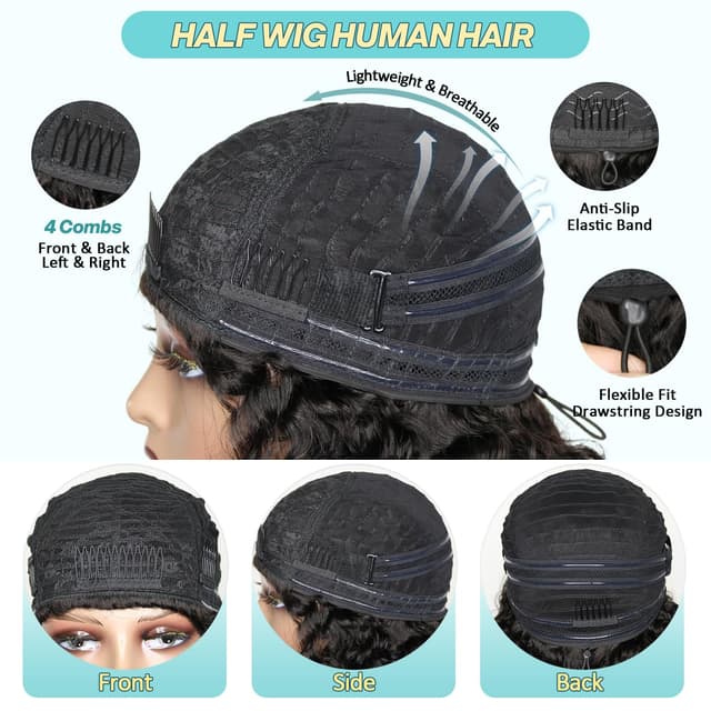 Detalle de UME G I R L Half Wig Human Hair 20 Inch