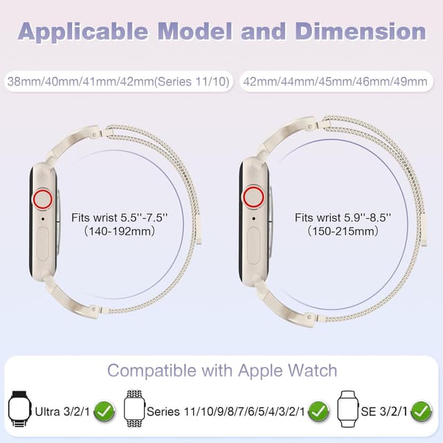 Detalle 2 de Slim Milanese Loop for Apple Watch Straps 38–46mm