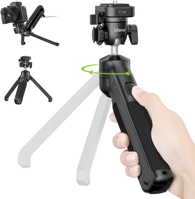 Detalle de ULANZI TT38 Mini-Stativ mit 3 kg Tragfähigkeit und F38-Schnellwechselplatte (Reisestativ für Sony a7c, Nikon Z30, Fujifilm X-S10/X-S20)