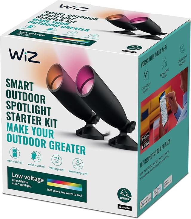 Imagen de WiZ Focos LED exteriores 4W con Wi-Fi, Kit 2 unidades🌈 en OfertitasTOP