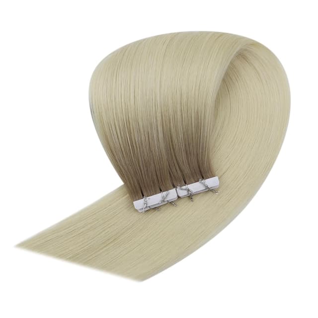 Detalle de Fshine Invisible Tape in Extensions Echthaar (R8 T60), 40 cm, 5 Stück à 10 g