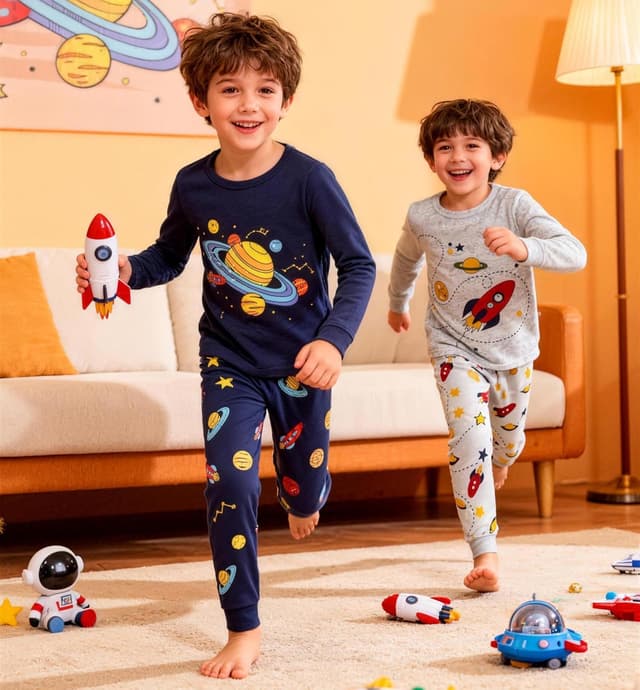 Detalle 2 de SOIBEEN Dinosaurier Pyjamas Set 4-teilig