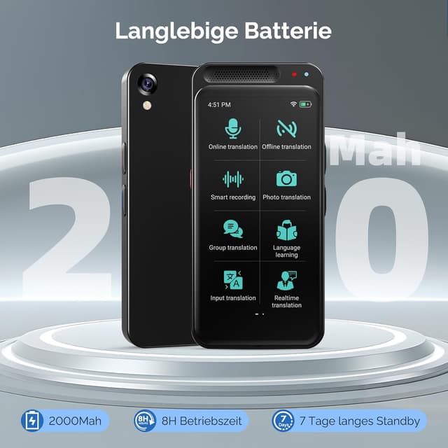 Thumbnail 6 de MoStrive Z6S Sprachübersetzer: Offline & Online-Übersetzung, Foto-Übersetzung und 150 Sprachen