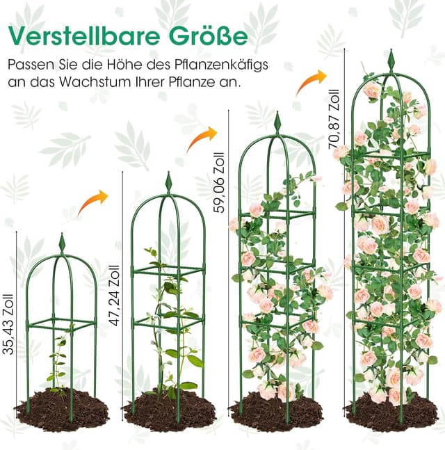 Detalle 2 de MQHUAYU treillis obélisque jardin 180 cm