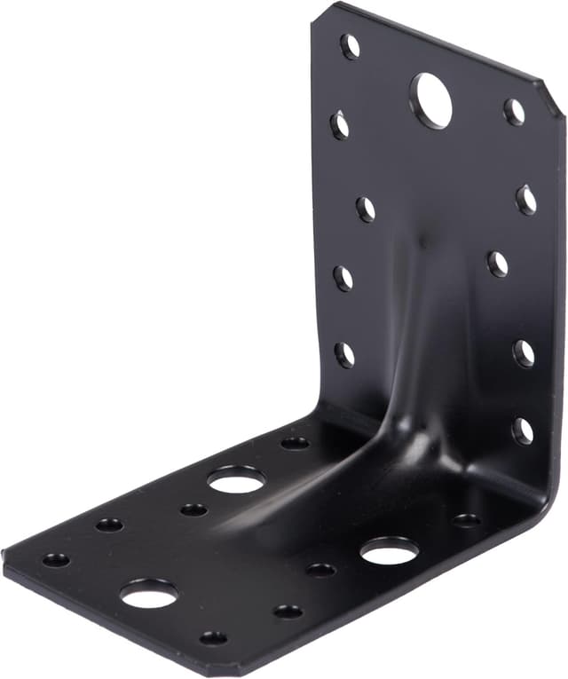 Detalle de Alberts 329440 équerre renforcée galvanisée plastifiée noire 90 x 90 x 65 mm