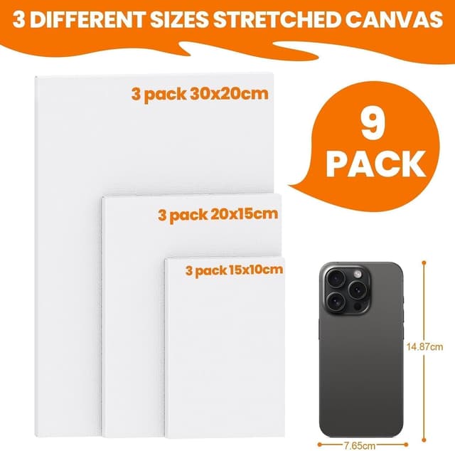 Thumbnail 1 de Koncci 9-Pack Stretched Canvases 30x20cm