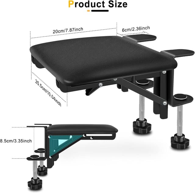 Thumbnail 6 de Giecy Extension de repose-bras pour bureau d’ordinateur : accoudoir rembourré pliable