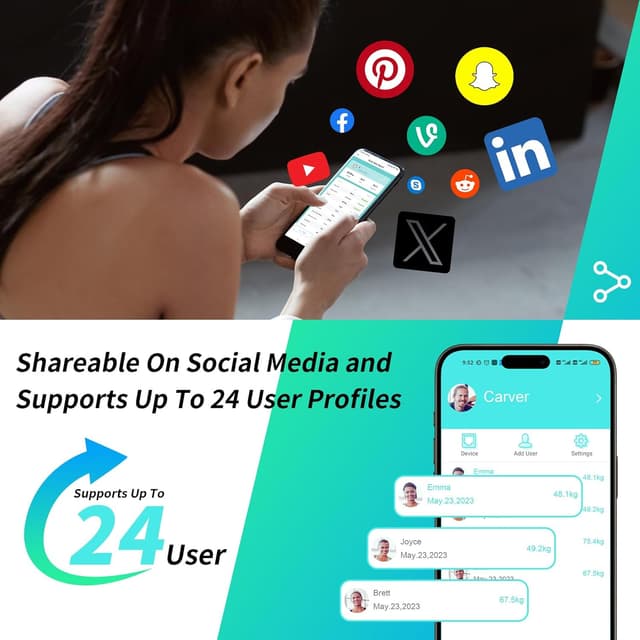 Thumbnail 7 de Healthkeep Báscula Impedancia Conectada Doble Frecuencia ⚖