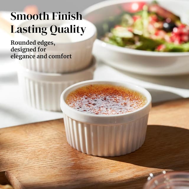 Thumbnail 3 de DOWAN Ramekins 4 oz Porcelain Set of 6