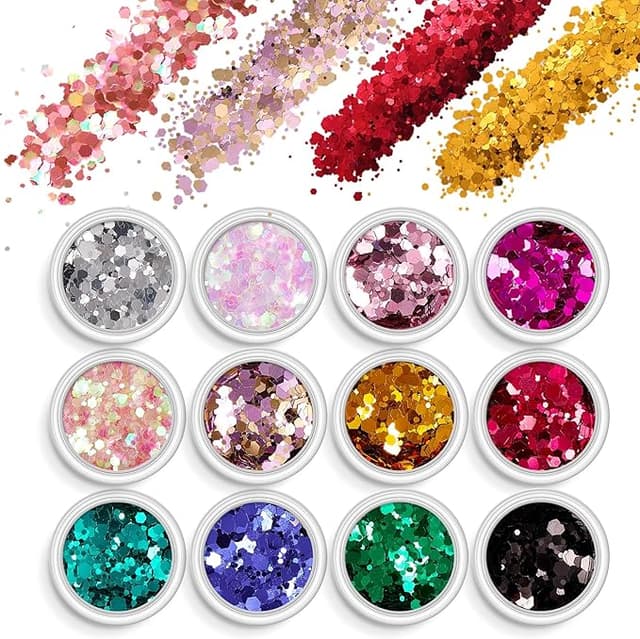 Imagen de AOOWU Purpurina Polvo 12 Colores ✨ Maquillaje y Manualidades en OfertitasTOP