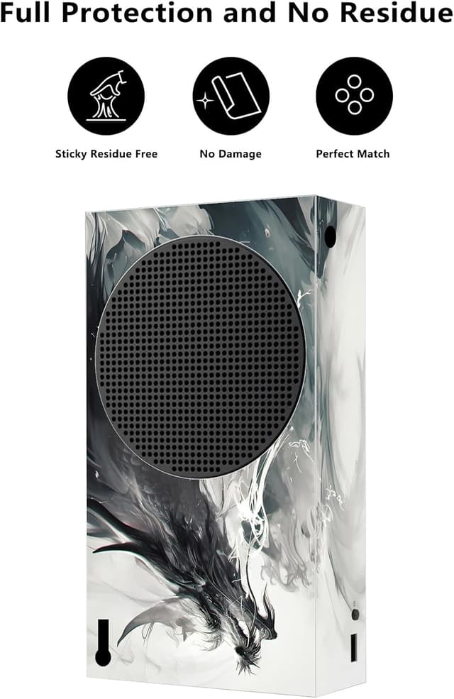 Detalle de playvital Custom Vinyl Skins for Xbox Series S (Ink Spirit Dragon) – console skin & controller wrap decals