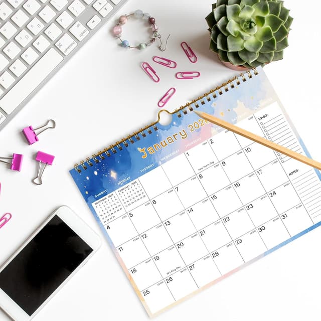 Detalle 2 de 2026-2027 Wall Calendar 18-Month Large Ruled Blocks 📅