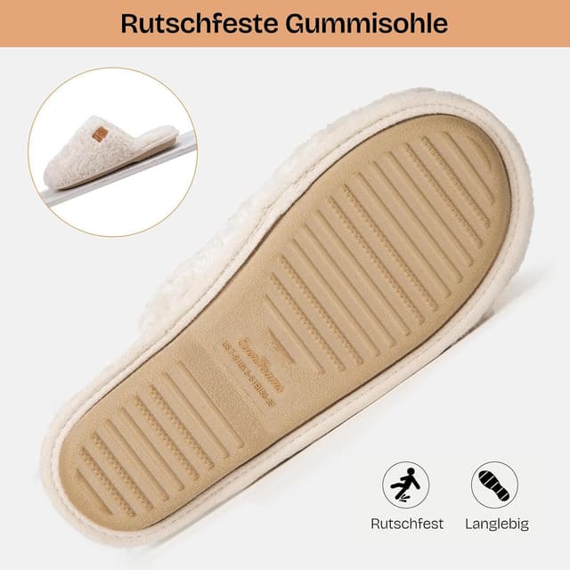Detalle 2 de EverFoams Damen Scuff Hausschuhe mit 80D-Memoryschaum – weiche, rutschfeste Pantoffeln