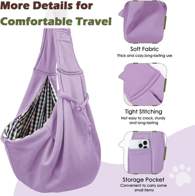 Thumbnail 6 de Pawaboo Hundetragetasche für kleine Hunde (wendbar, freihändig) – violett