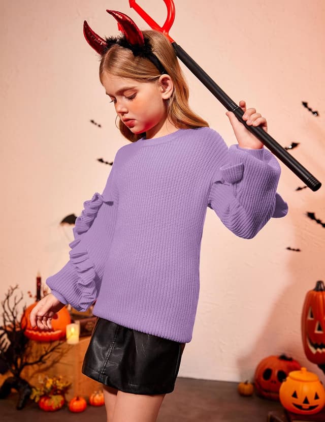 Thumbnail 5 de Arshiner Ragazze Maglione Maniche a Lanterna 7-14 Anni