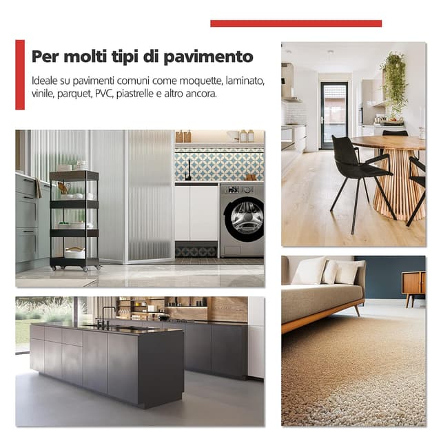 Detalle 2 de RAVN HAMAN set di 4 ruote pivottanti con freno per mobili da 25 mm, fino a 15 kg per ruota