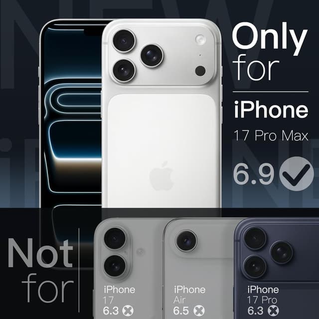 Detalle 2 de JETech Cover Slim Trasparente per iPhone 17 Pro Max da 6,9" con protezione completa per la fotocamera