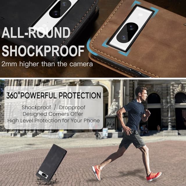 Detalle de Cracedily Flip Wallet Leather Case for Google Pixel 8 (Magnetic Closure, Kickstand)