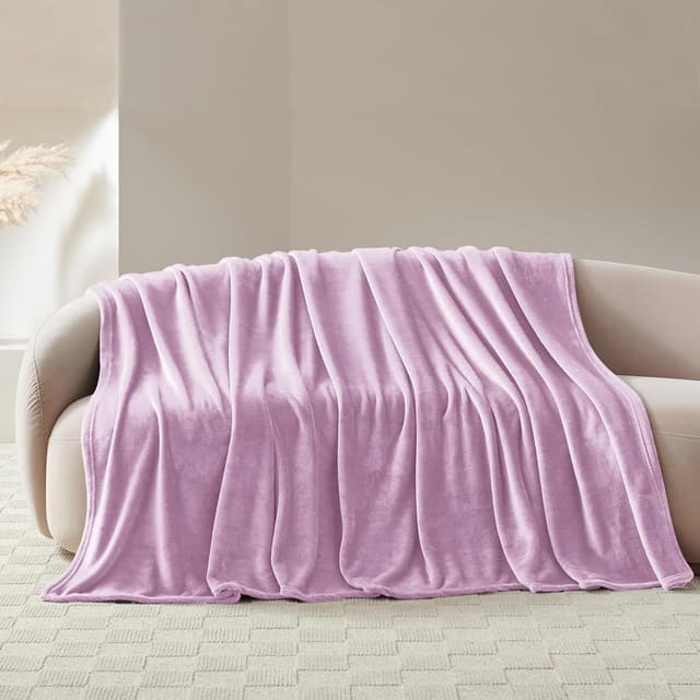 Detalle de WAVVE Kuscheldecke Flauschig aus 100% Mikrofaser, Violett, 150x200 cm – Warmes Sofa- und Sofadecke/Decke