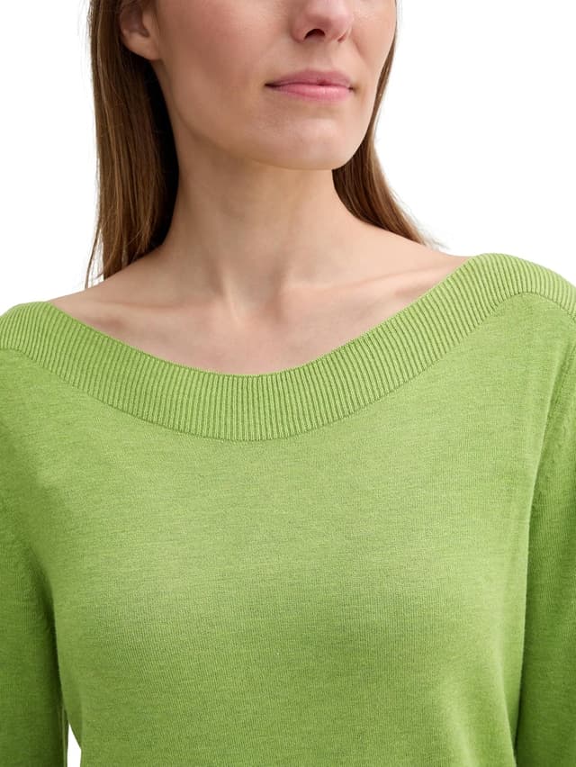 Detalle de TOM TAILOR 1044106 pullover donna con collo a barca e tessuto in viscosa ecologica