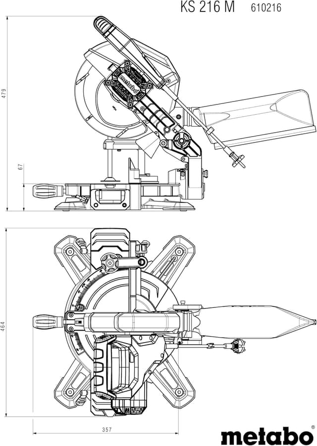 Detalle 2 de Scie à onglet Metabo 216 mm 1100 W