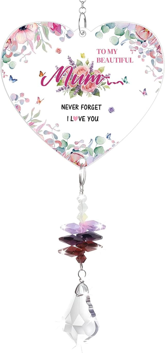 Detalle de Crystal Suncatcher for Mum – “To My Beautiful Mum Never Forget I Love You” gift for Mother’s Day, birthday & more